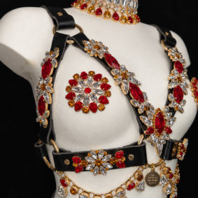 GOLDY – Crystal Harness Bra + Pasties